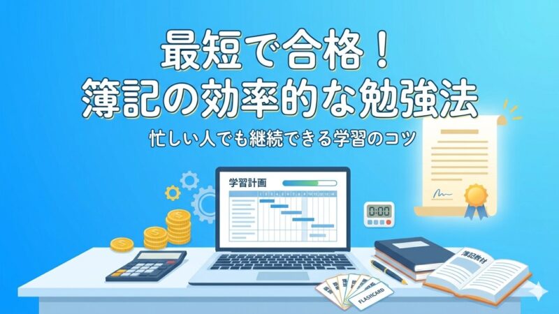【簿記1級合格者が教える】挫折しない「簿記の勉強法」コツと注意点